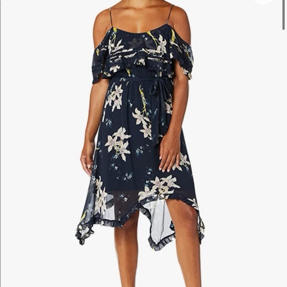 PAIGE Sahar Navy Floral Dress